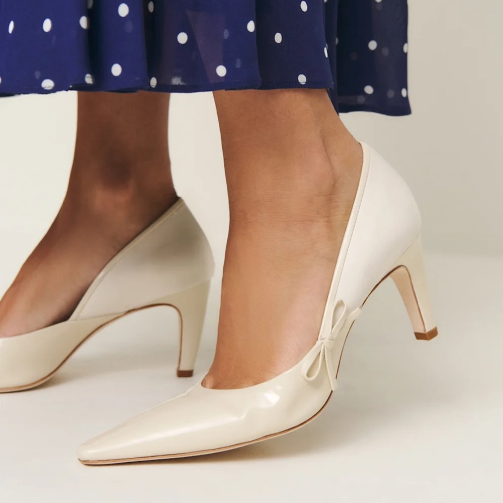 Neve Bow Pump Ivory - Size 8